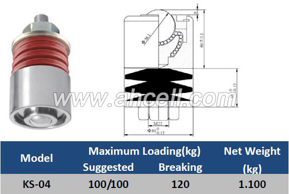 KS-04 Spring Shock Loading Ball Roller Caster