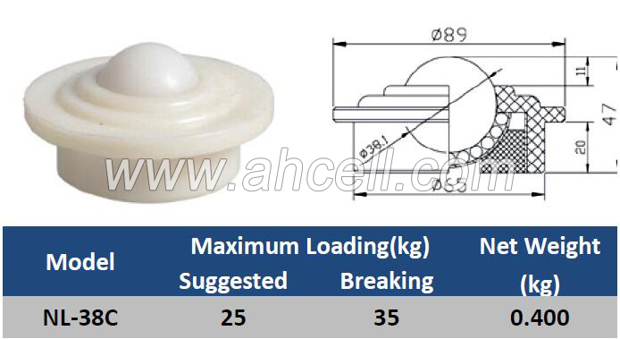 NL-38C Plastic Ball Transfer Unit