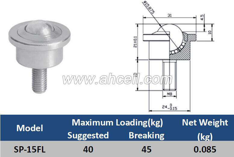 SP-15FL Bolt Ball Caster Roller Ball Transfer unit