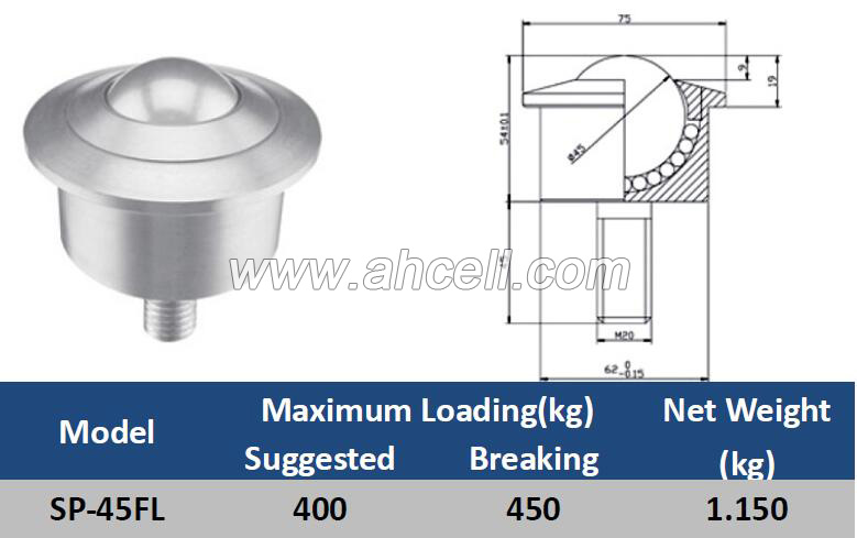 SP-45FL Bolt Ball Caster Roller Ball Transfer unit